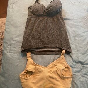 Gray and Tan Women's Intimates Set